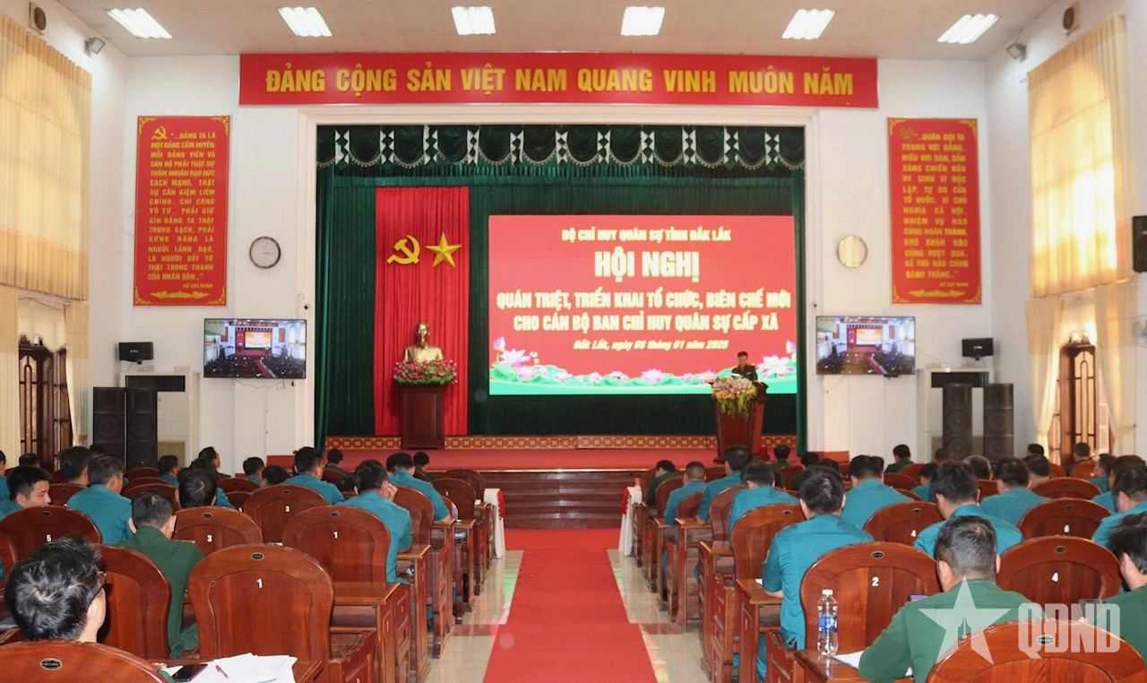 Tỉnh Đắk Lắk triển khai tổ chức biên chế mới cơ quan Ban CHQS cấp xã